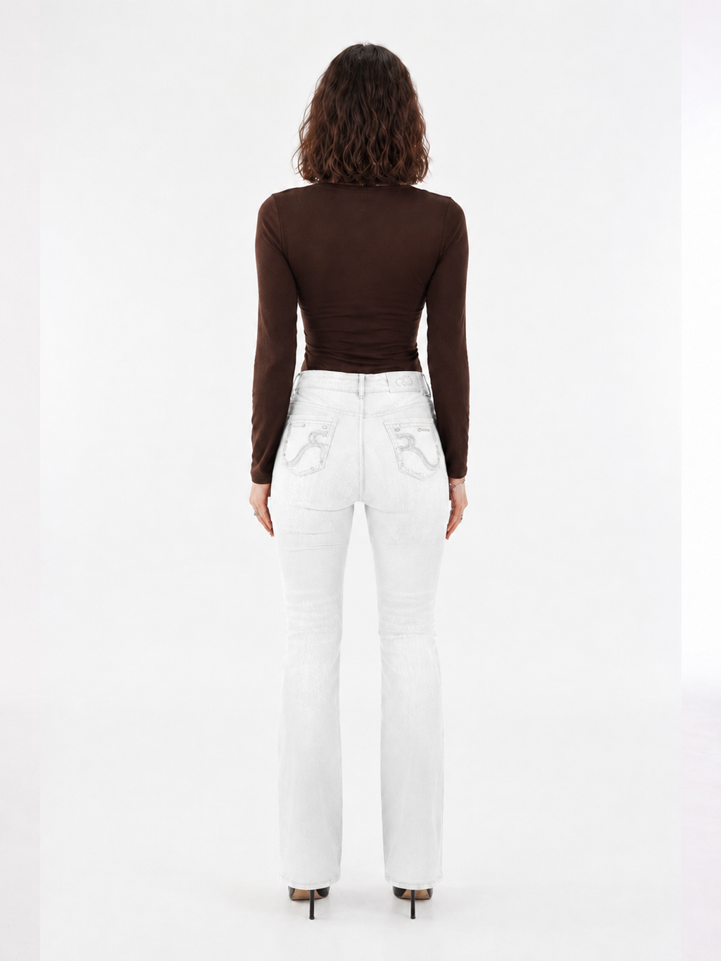 Kaia Mid Rise Wing Pocket Straight Jean