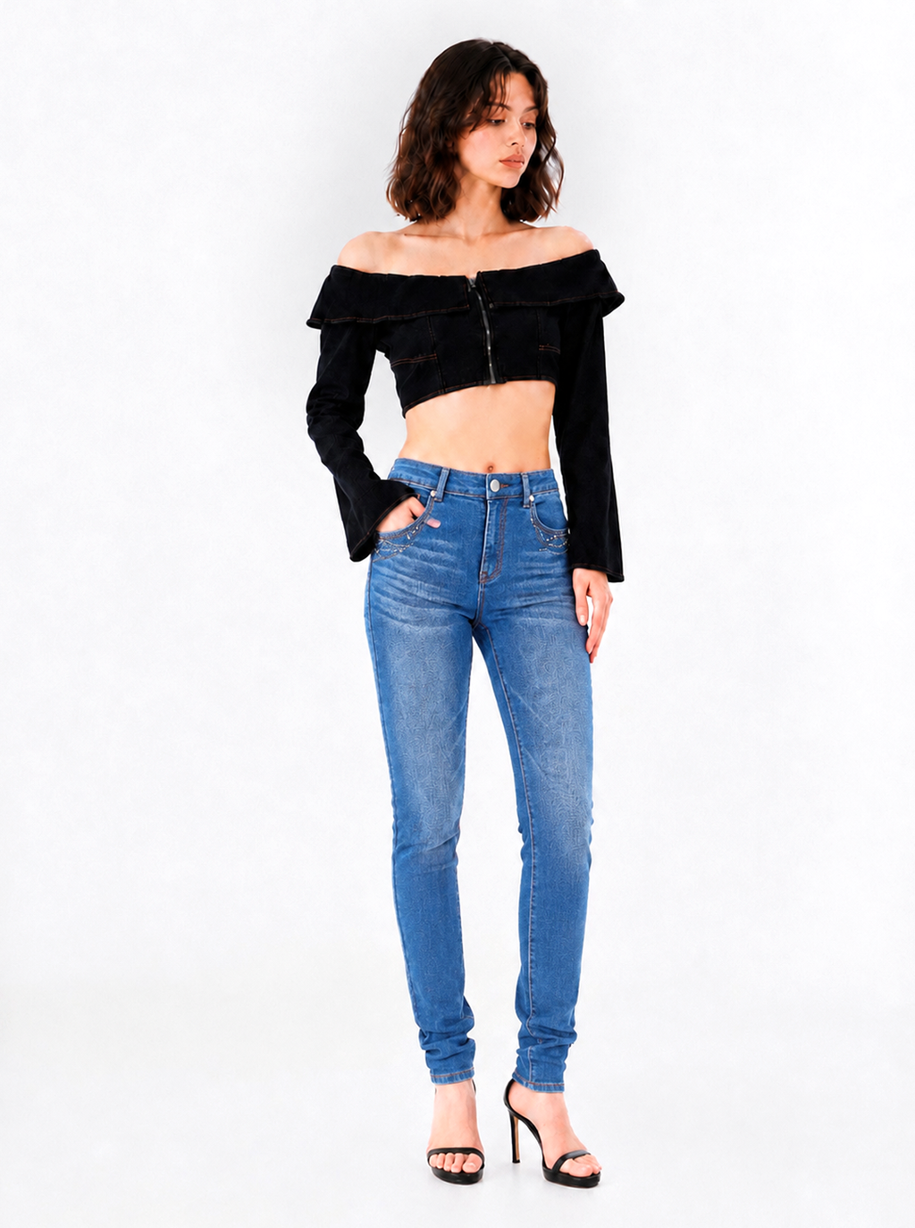 Berlin Rhinestone R Skinny Jean