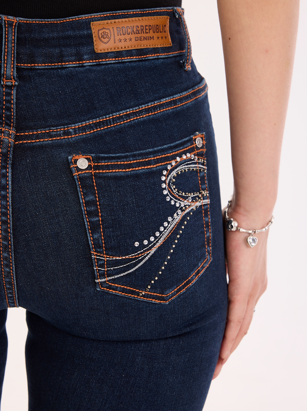 Berlin Rhinestone R Skinny Jean
