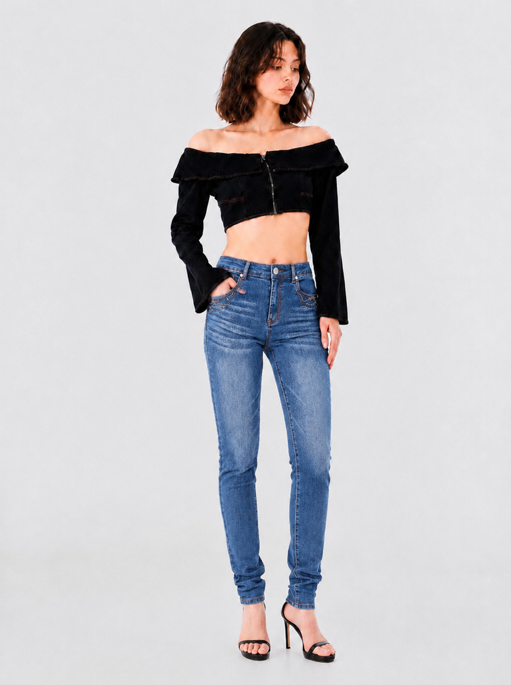 Berlin Rhinestone R Skinny Jean