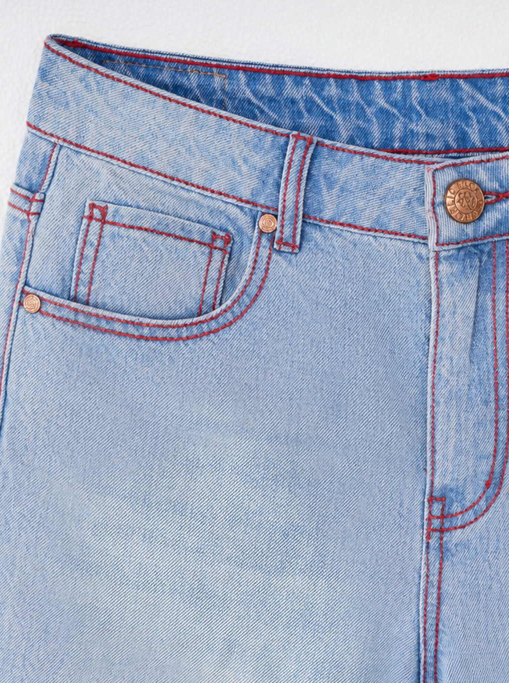 Kaia Red Slash Straight Jean
