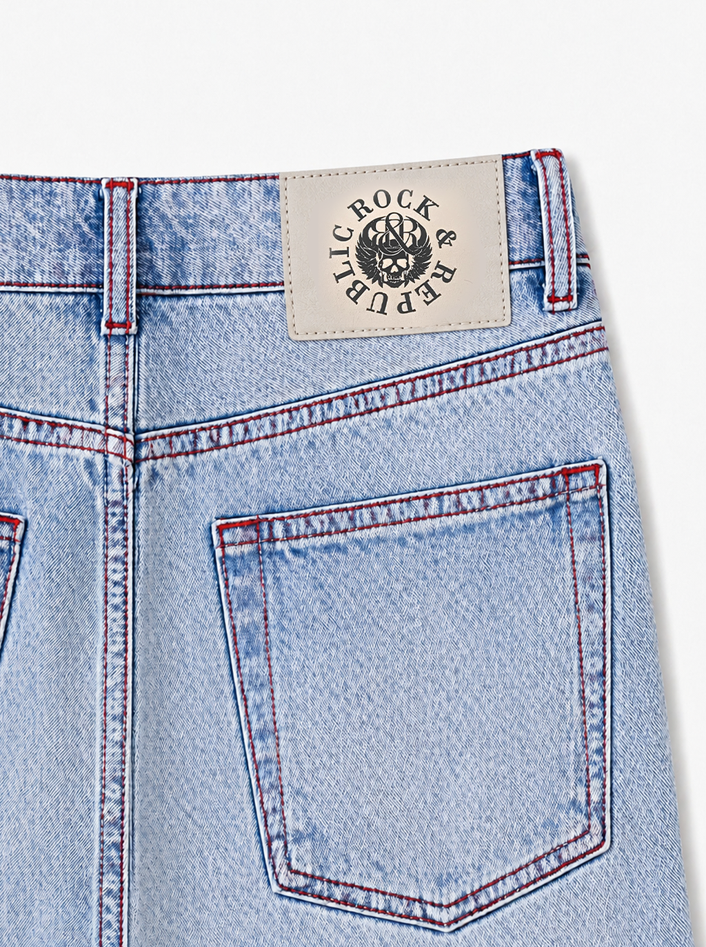 Kaia Red Slash Straight Jean