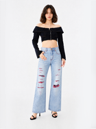 Kaia Red Slash Straight Jean