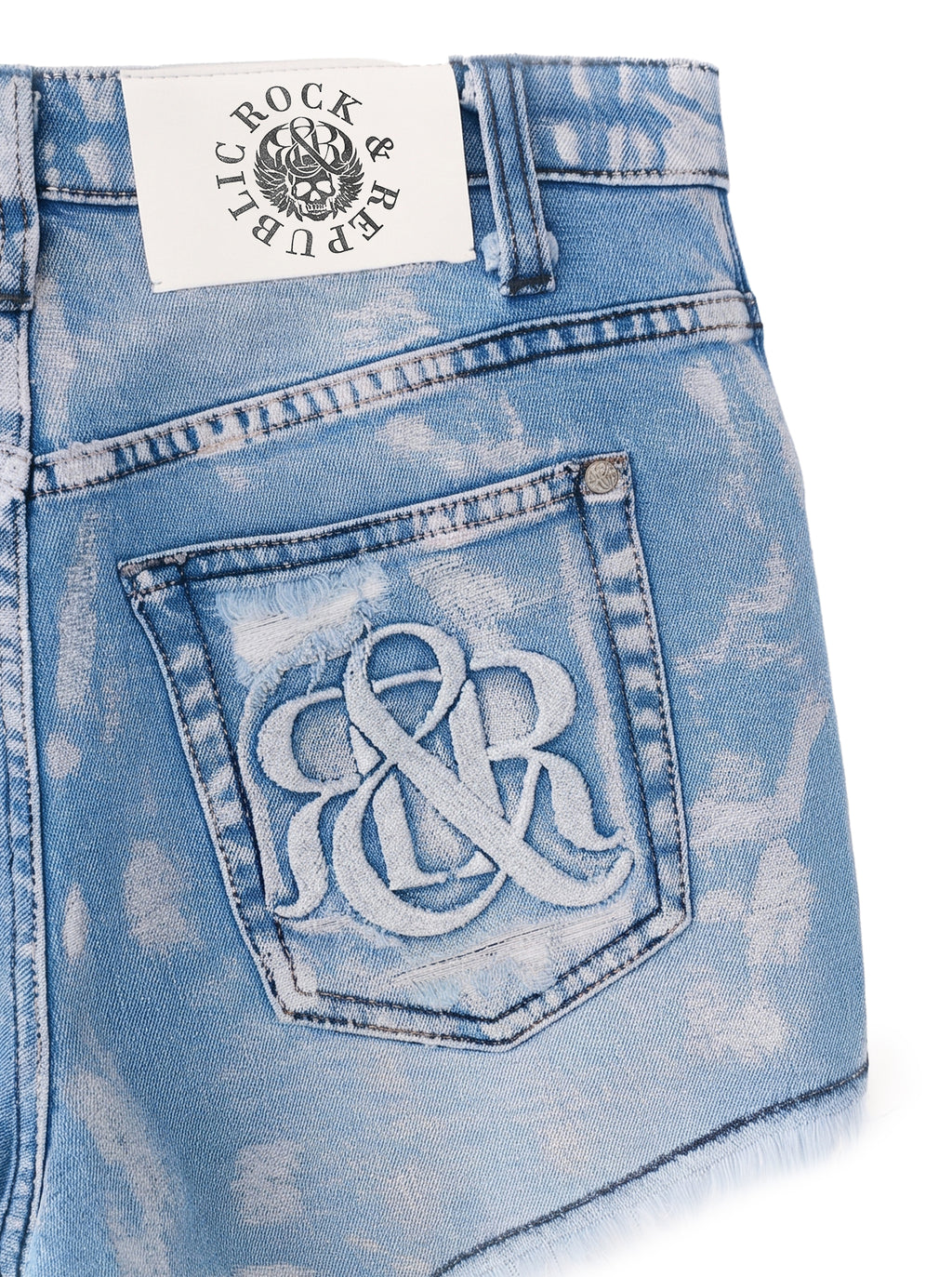 Stella Cloud Wash Distressed Denim Short