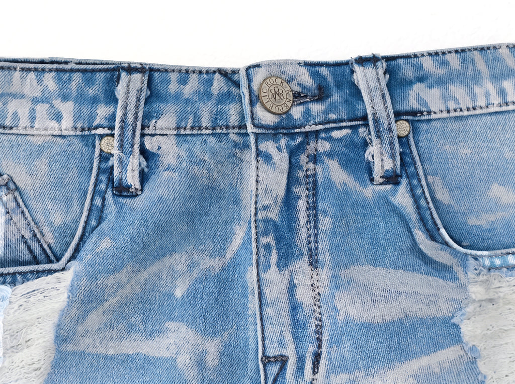 Stella Cloud Wash Distressed Denim Short