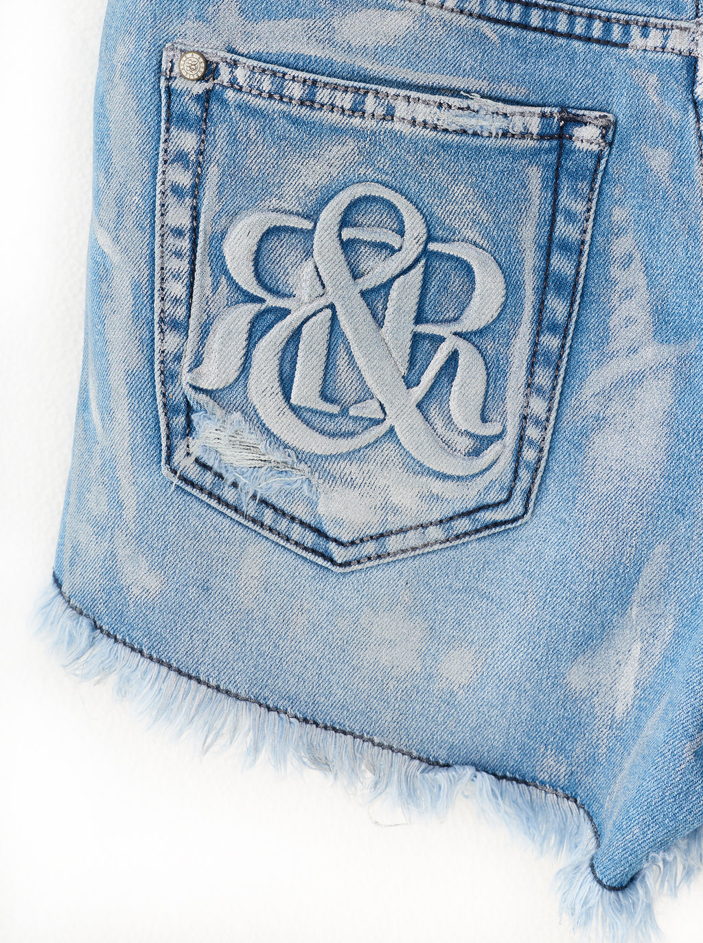 Stella Cloud Wash Distressed Denim Short