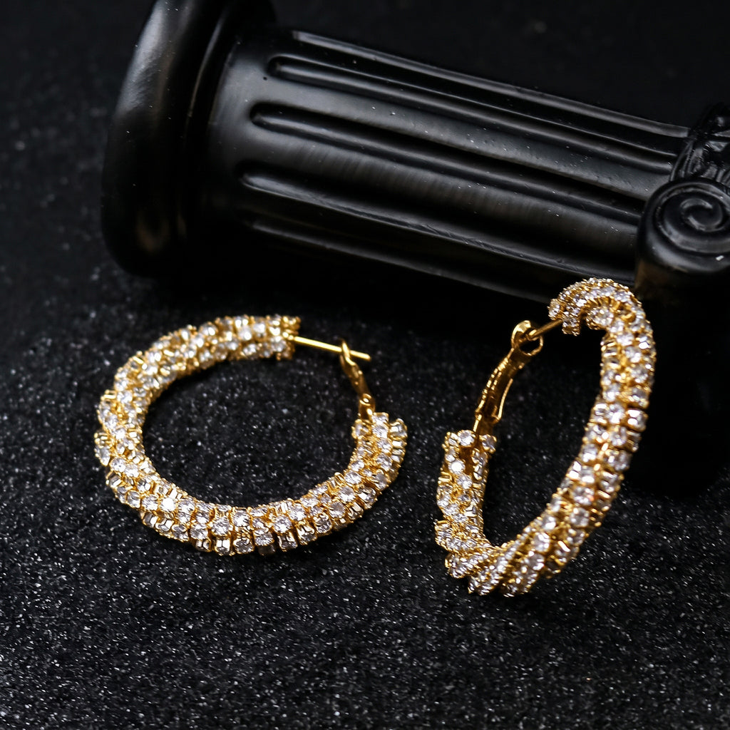 Cubic Zirconia Pavé Hoop Earrings