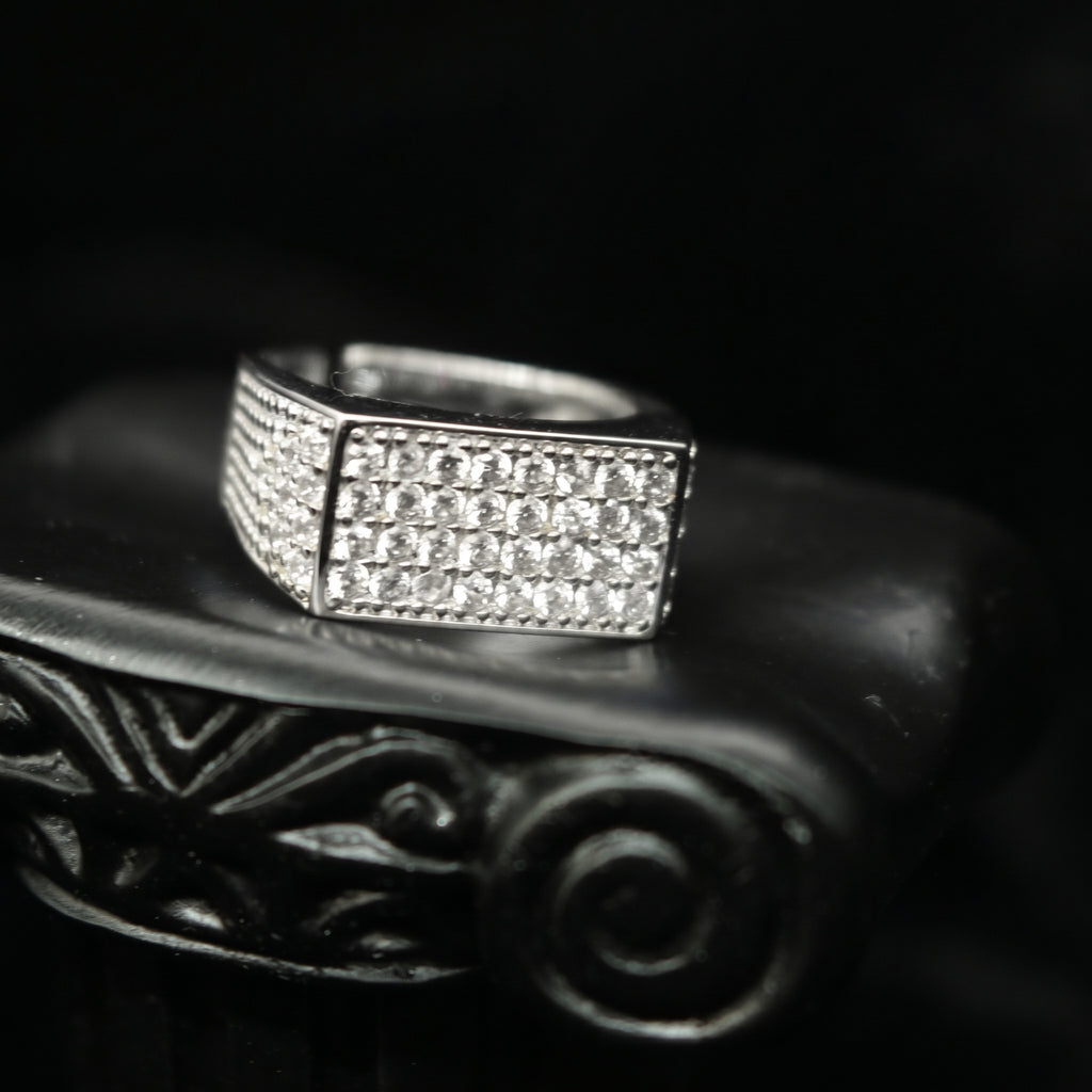 Cubic Zirconia Pavé Signet Ring