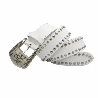 Studded Logo Buckle Belt