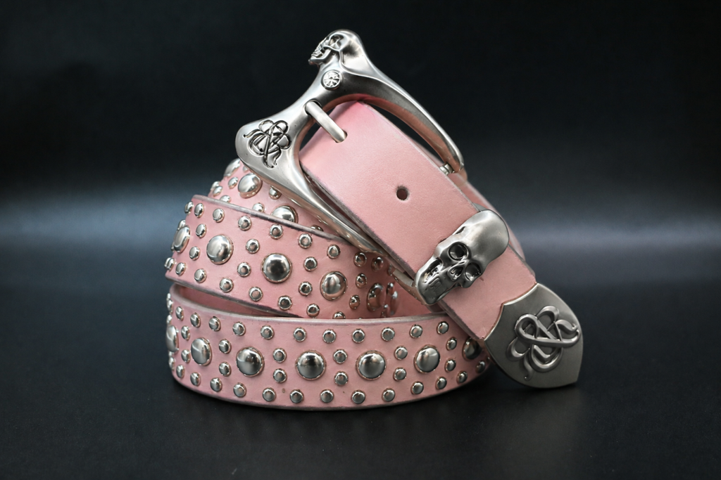 Studded Skull Buckle Belt
